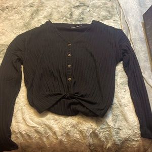 Loose Black Button Shirt